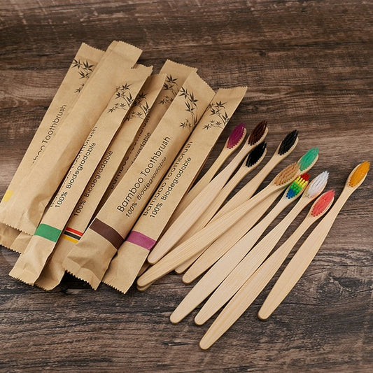 1 escova de dentes ecológica, escovas de bambu reutilizáveis portáteis para adultos, macias, de madeira, para casa, viagens e hotel.